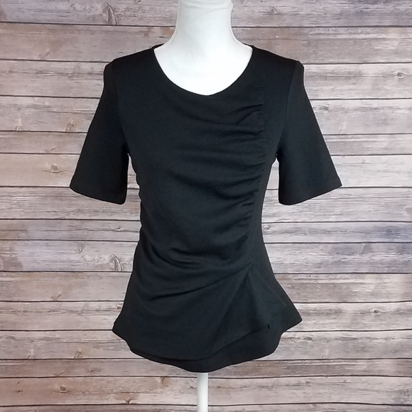 Anthropologie Tops - Anthro/Deletta Black Stretchy Bunched Top